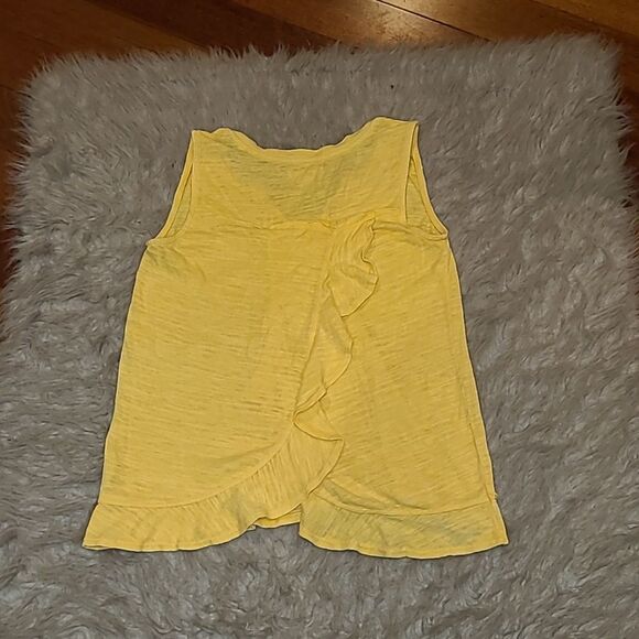 Mave by anthropologie womens light yellow polyester cotton ruffled tank top - Picture 4 of 4